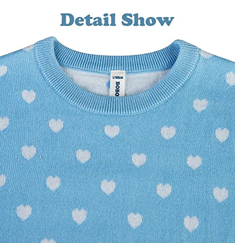Boboyoyo Girls Sweaters 100% Cotton Kids Valentine Sweater Toddler Heart Sweater Teen Winter Pullover Clothes Top Knit Light #TOP4