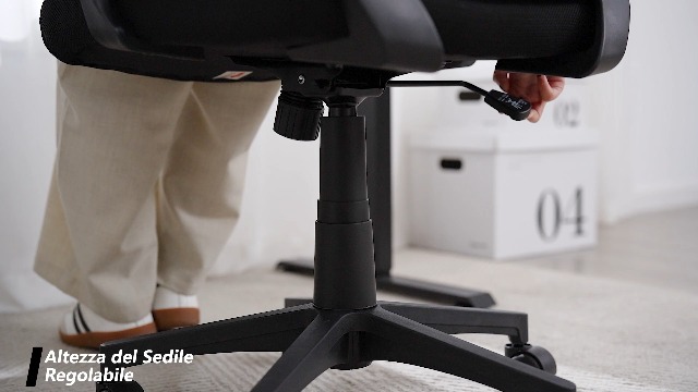 Sedia Da Ufficio Yaheetech Ergonomica | Schienale In Rete Traspirante E Regolabile - Portata 136kg - Foto 5