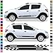 AutoDress - Set di strisce adesive laterali per Dacia Sandero in colore a scelta (nero opaco)