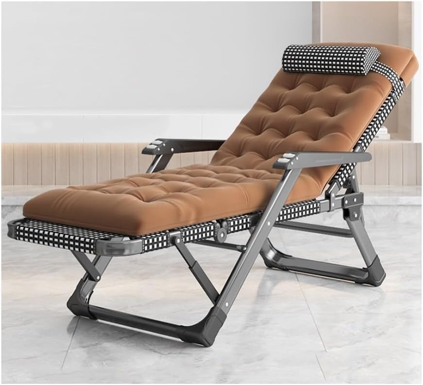 Chaise Longue Pliable Inclinable et Lit de Camping Anti Mal de Dos