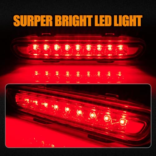 Image of Third 3rd Brake Light LED for 2006-2010 Dodge Charger, High Mount Rear Brake Lights Assembly for 06-10 Charger, Waterproof Center Cab Lamp Stop Light (Black)