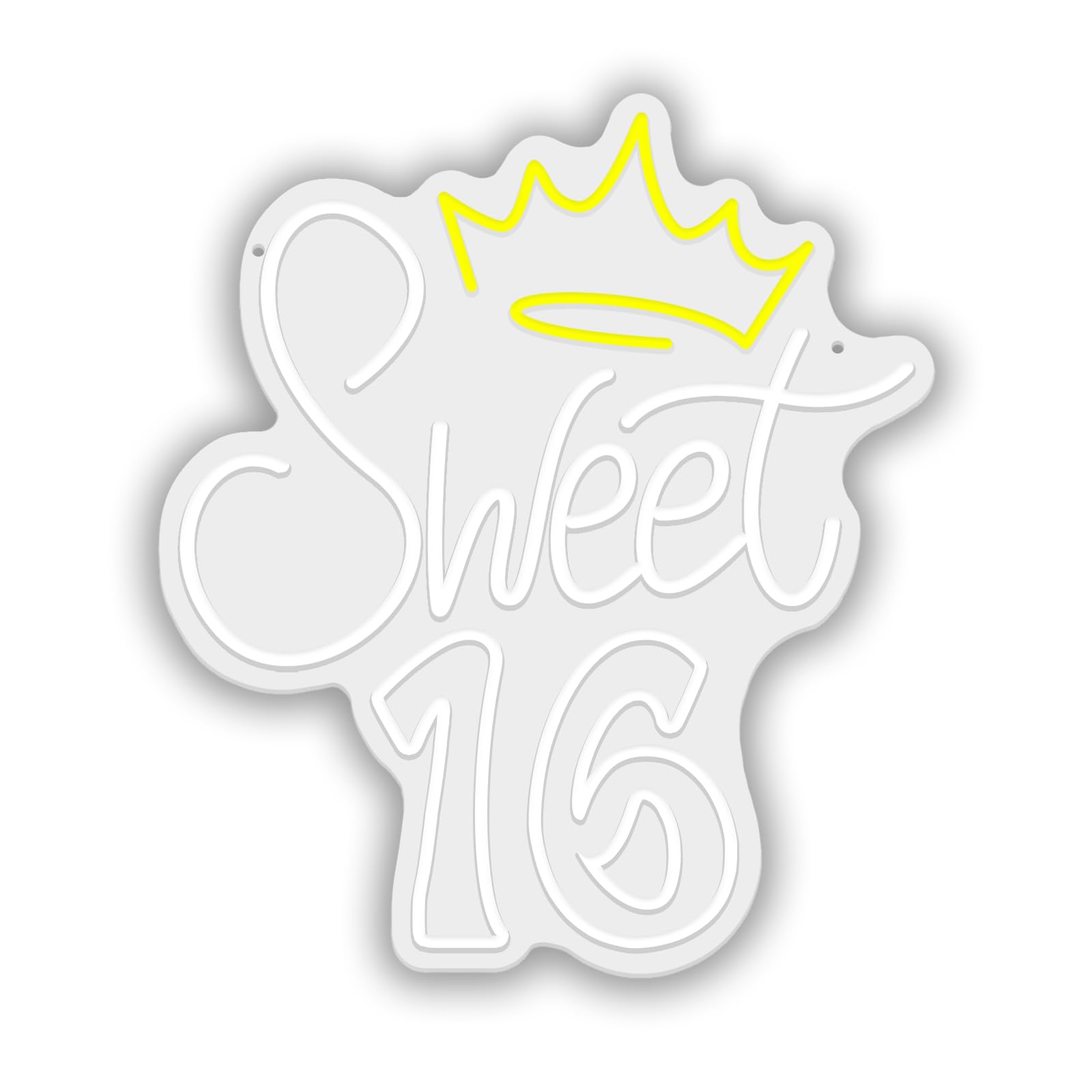 Sweet Sixteen neonowe znaki LED, słodkie, 16 neonowych świateł, do dekoracji ścian, podświetlany znak na 16. urodziny, przyjęcie, słodki, 16 diod LED, do sypialni, dekoracja, prezent, 5 V, biały