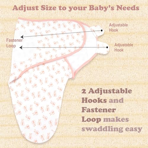 Image of Swaddles for Newborns - 3-Pack Infant Swaddles 0-3 Months - Adjustable Swaddle Sleep Sack with Zipper - Soft Organic Cotton Baby Wrap for Safe & Cozy Sleep
