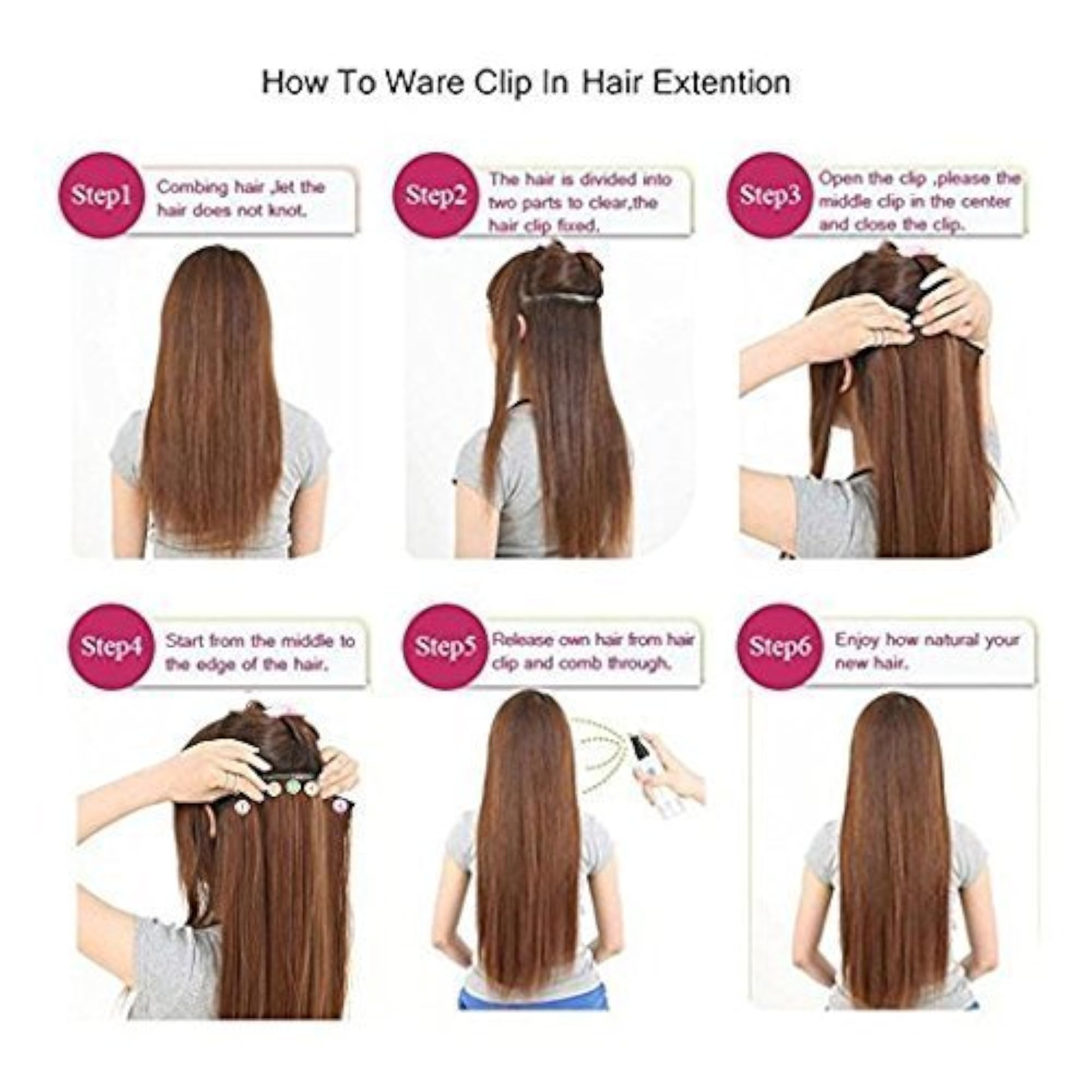 Imported Quality 5 Clips Hair Extensions for Women