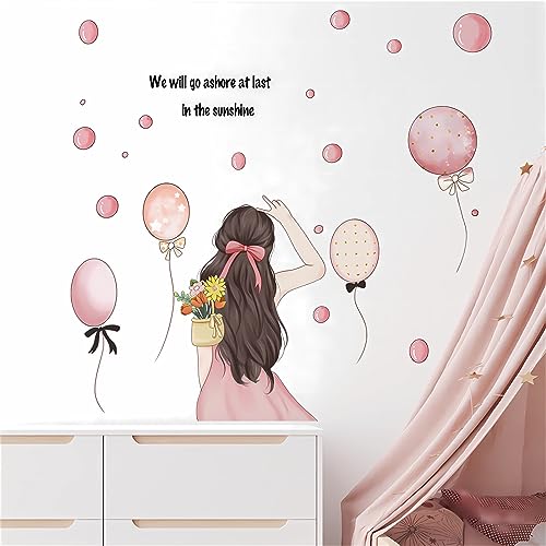 Vinilo decorativo muro niña rosa sacinora inspiracional miniatura 2