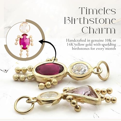 Roy Rose Jewelry 10K or 14K Yellow Gold Birthstone Kids Boy Girl Charm Pendant for Necklace - All Months2
