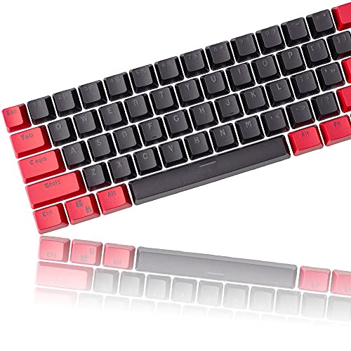 (Only Sell Keycaps) HYSSP Red and Black Keycaps,60 Percent Keycaps Set,OEM Custom keycaps Set with Key Puller, Suitable for Cherry MX Switch/ RK61/Anne pro 2 / Ducky one 2/ Mechanical Gaming Keyboard