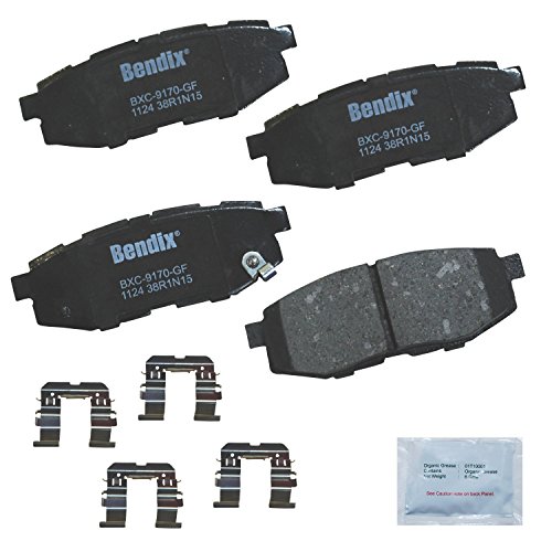 Image of Bendix Priority1 CFC1124 Ceramic Rear Brake Pads for Select Models Scion FR-S, Subaru B9 Tribeca, BRZ, Forester, Legacy, Outback, WRX, Toyota 86