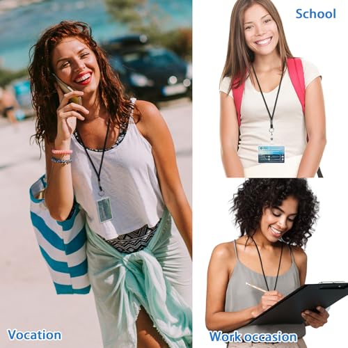 Nezyo 2 Stück Schlüsselband Lang Lanyard Schlüsselanhänger Umhängeband Lanyard Schlüsselband Schlüsselkette Band mit Ring für Schlüssel Ausweis Handy Kamera Lanyard(Schwarz)