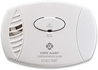 First Alert CO400 Battery Operated Carbon Monoxide Detector - Electrochemical Sensor, 85dB Alarm, No Installation Needed
