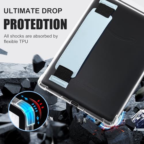 Image of CoBak Clear Case for 6 inch E-Reader 2024 and 2022 (11th Generation) with Elastic Hand Strap - Ultra-Slim Soft TPU Transparent Cover, Lightweight & Durable Protection