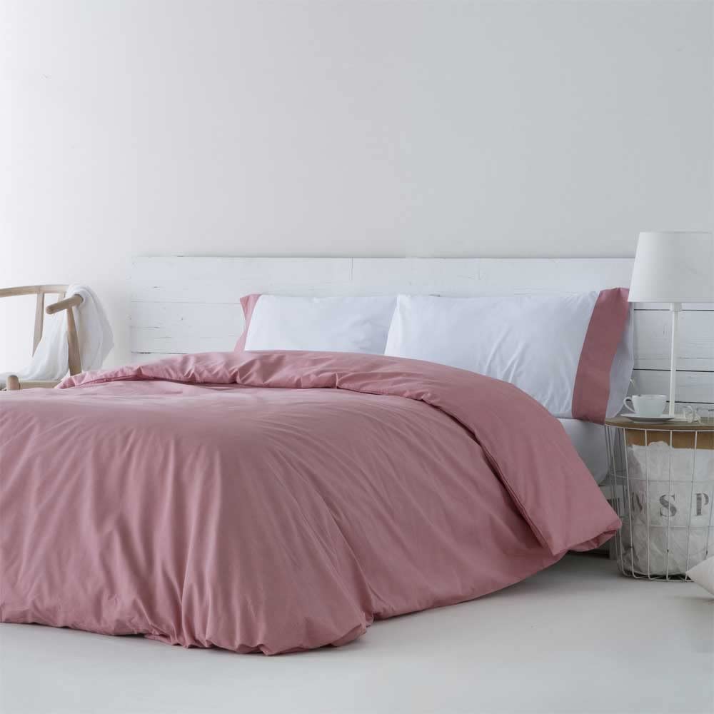 COTTON ARTean Funda Nórdica Cama 150 Algodón Orgánico180 Hilos IZKI Coral