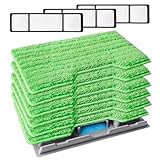 Picture of KEEPOW Reusable Mop Replacement Pads Compatible with Shark Vac Mop VM252 VM200 VC205 VM250 /QM250 VM190 VM200P12, Washable Vacuum Mop Pad Refills, Upgraded Design of Dirt Chamber (1+3+6 Pads)