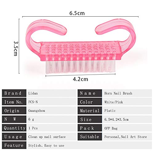 Nail Brushes Pink Soft Nail Cleaning Brush Portable After File Pedicure Manicure Nail Art Tool Calf Horn Brush - (Color: Ivory)