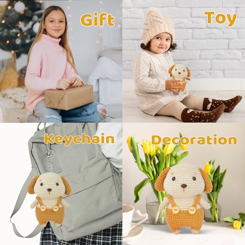 litlamigu Learn to Crochet Kit - Dog Amigurumi Crochet Animals Kit for Adults and Kids! Beginner Starter Crochet Kit, Step-by-Step Video Tutorials, 60%+ Soft Yarn, Keychain, Accessories - Thumbnail 6
