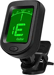 T-02 Afinador de guitarra Clip-on Afinador digital cromático Display LCD Mini Tamanho Afinador para Violão Acústico Ukulele Violino