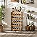 LUMAMU 20 Bottle Wine Rack Freestanding Floor with Wood Top,Wobble-Free 5 Tier Wine Display Storage Stand Shelf,Stackable Modular Wine Bottle Holder Rack for Kitchen,Cellar,Living Room