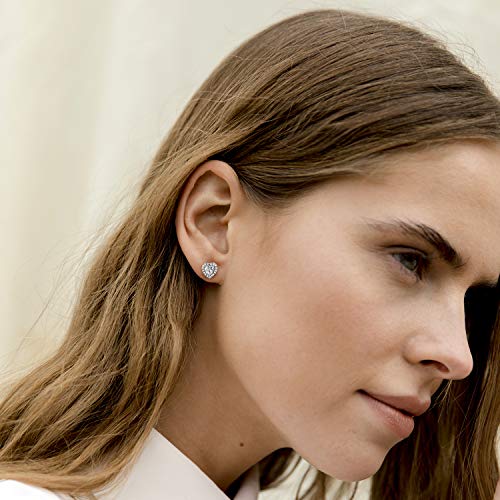 Image of PAVOI 14K Gold Plated 925 Sterling Silver Post Brilliant Round Faux Diamond Halo Earrings - Premium Cubic Zirconia