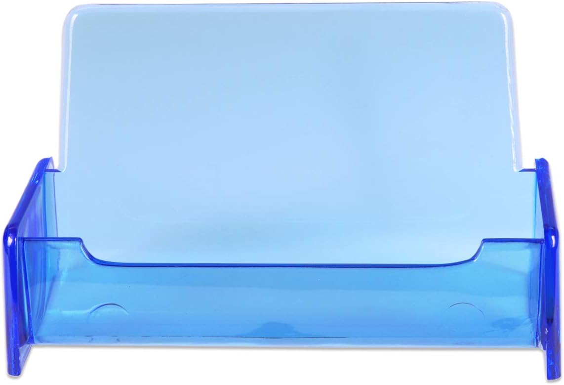 Beauticom Standard Style Business Card Holder Organizer Stand Display for Offices, Receptionist, Salons, and Businesses (Blue, 1 Piece)
