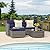 i-VTIES Patio Furniture Set, 3 Pieces Patio Wicker Conversation Sofa Set, Outdoor/Indoor Wicker Rattan Sofa with Cushion, Pillows and Glass Table(Blue)