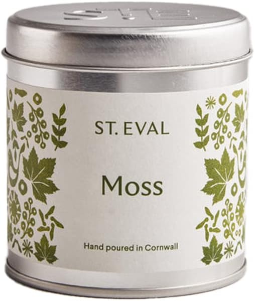 St Eval St. Moss Scented Tin Candle - Folk Collection - Refreshing Fragrance - A Fresh, Crisp and Earthy Scent with Deep Green Woody Notes - Made in Cornwall