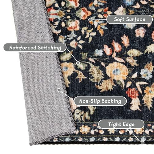 Tapete MUJOO Small Rug Lavable Negro 2x3 Pies miniatura 6