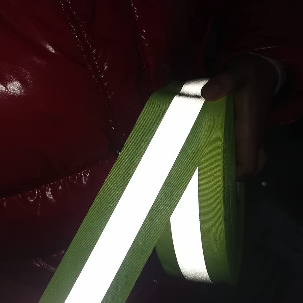 Cinta Reflectante Amarillo Lima/verde - Corte De 2 Pulgadas, Ideal Para Chalecos, Ropa De Trabajo O Señalización