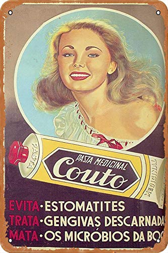 OSONA Pasta Medicinal Couto Evita Estomatites Retro Nostálgico Arte Tradicional Color Óxido Logo Publicidad Llamativa Decoración de Pared Regalo