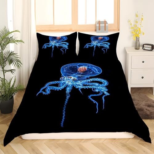 Housse de couette pieuvre en microfibre douce avec fermeture éclair