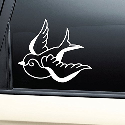 Nashville Decals Sparrow Tattoo Vinyl Decal Laptop Car Truck Bumper Window Sticker