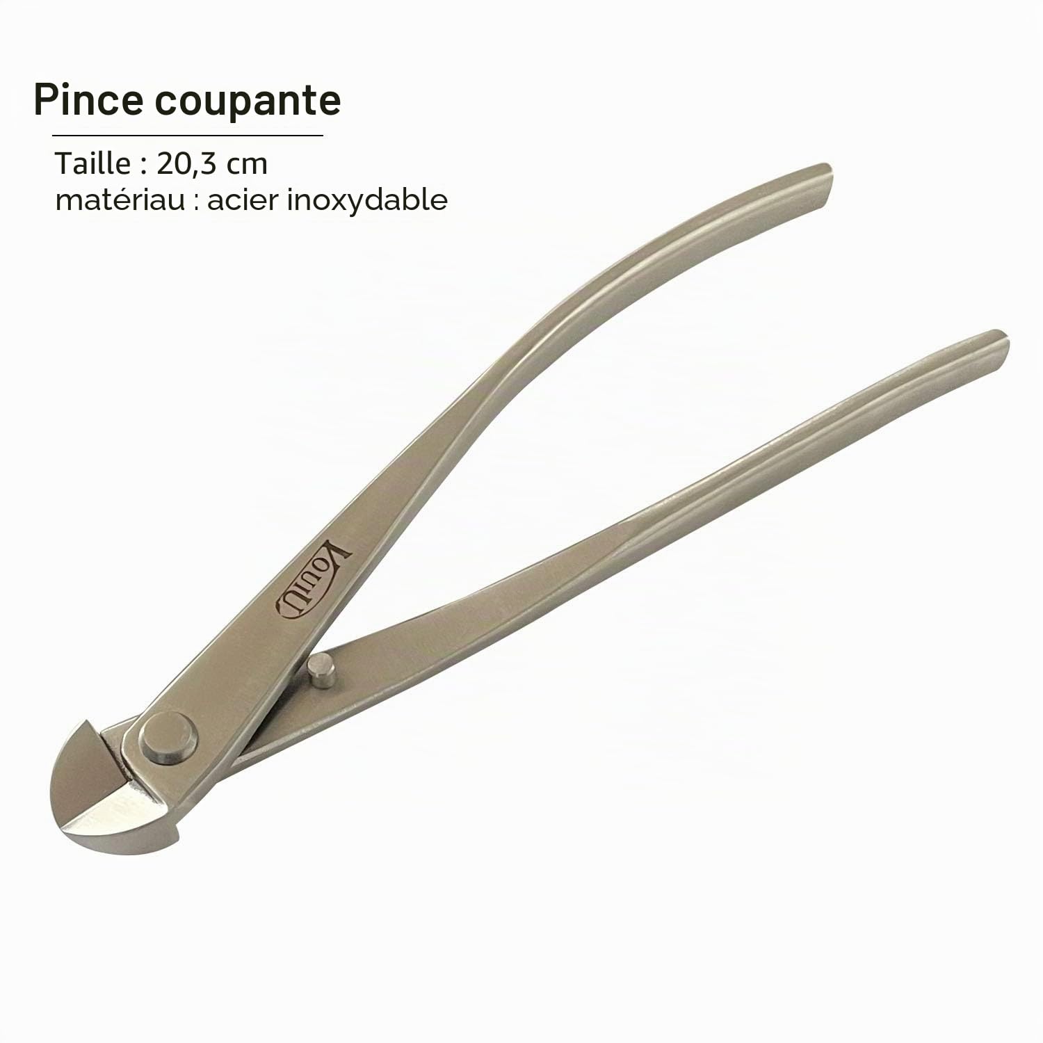 vouiu Lot de 6 outils pour bonsaï, coupe-boutons, coupe-tronc, sécateur concave, coupe-fil, pince à jin, ciseaux à bonsaï