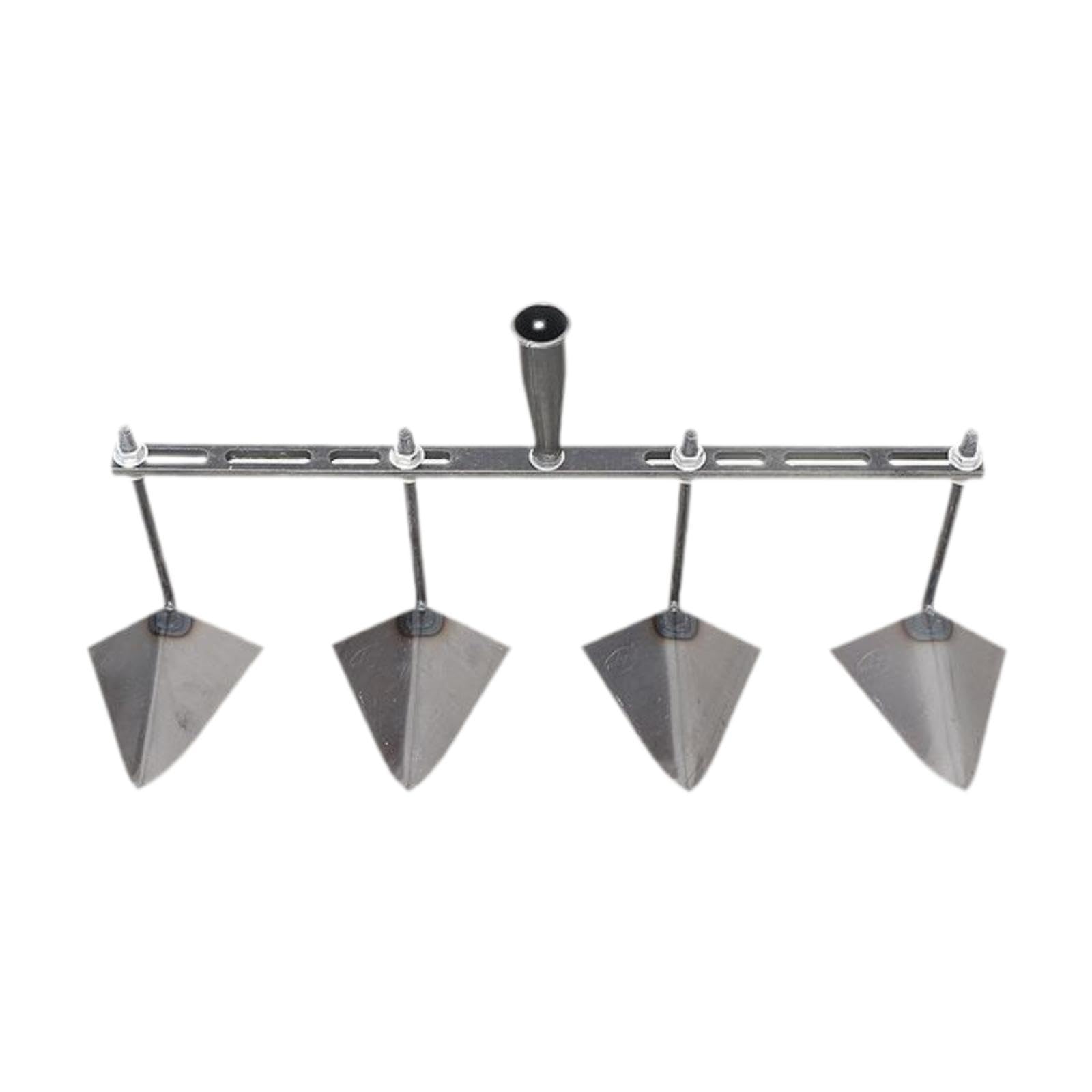 Houe de Jardin, Tête Triangulaire, Outil de Jardin, Houe à Main, Distance Réglable pour Ameublir, Planter, Débutants, Cultiver, 60 Cm à Quatre Têtes