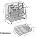 EasyPAG Office Supplies Mesh Desk File Organizer 2 Upright Desktop Filing Holder with Folder Hanging Rack and Sliding Drawer Organizer,Silver