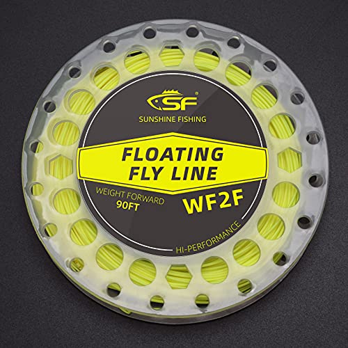 SF Fly Fishing Floating Line with Welded Loop Weight Forward Fly Lines # Fluo Yellow 90FT WF8F, Fluo Yellow-90FT, WF8F 90FT - Image 4