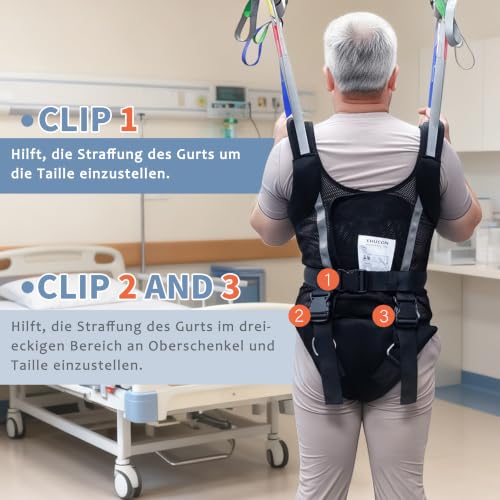 Image of Patient Walking Sling for Standing Exercise,Lift Walking Sling Standing Aids for Patient Ambulation Training -Safety Loading Weight 550 Lbs (X-Large (Pack of 1))