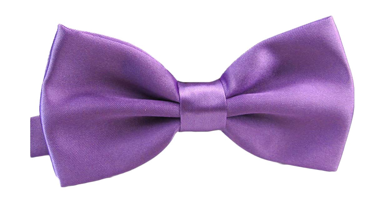 Botong Men's Light Purple Pre-Tied Bow Ties Satin Tuxedos Bowtie Adjustable Formal Neck Bowtie For Partie
