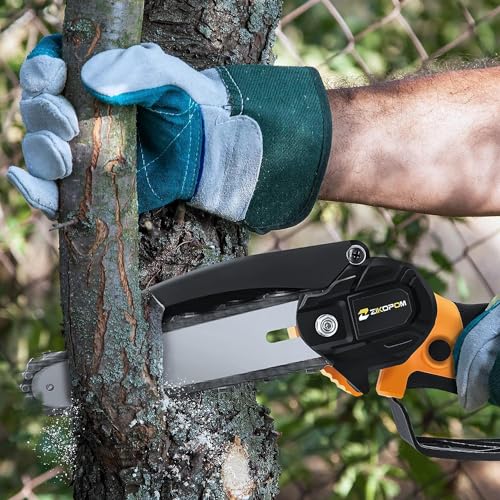Image of Mini Chainsaw Cordless 6 Inch, Electric Chain Saw, Cordless Small Chainsaw, Battery Powered Hand Saw With Security Lock for Trees Branches Trimming Wood Cutting