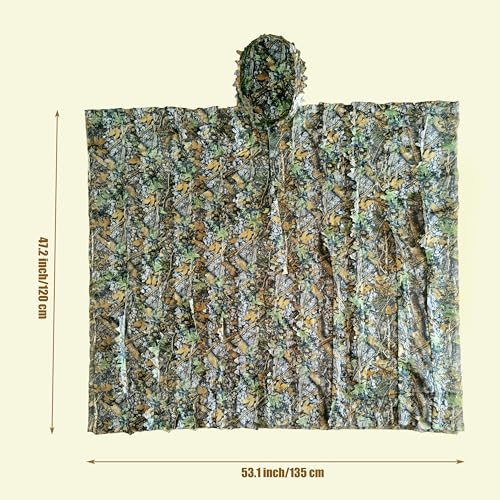 Ghillie Suit, Gilly Suits for Men, Hunting Guit, 3D Leafy Camo Suit, Hooded Cape Hunting Suit, Camouflage Suit, Bird Watching, Jungle Hunting, Halloween Party, Camping, Theme Decoration. - Image 5