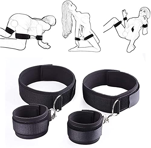 Bed Bed Bondage Restraints Set Kit for Couples Women Sex Bondage for Couples with 2 Bed Straps 4 Wrists Ankle Cuffs, Bedroom Game Play Bed Bondage Bed Restraints Bed Straps underwear Yoga Sunglasses