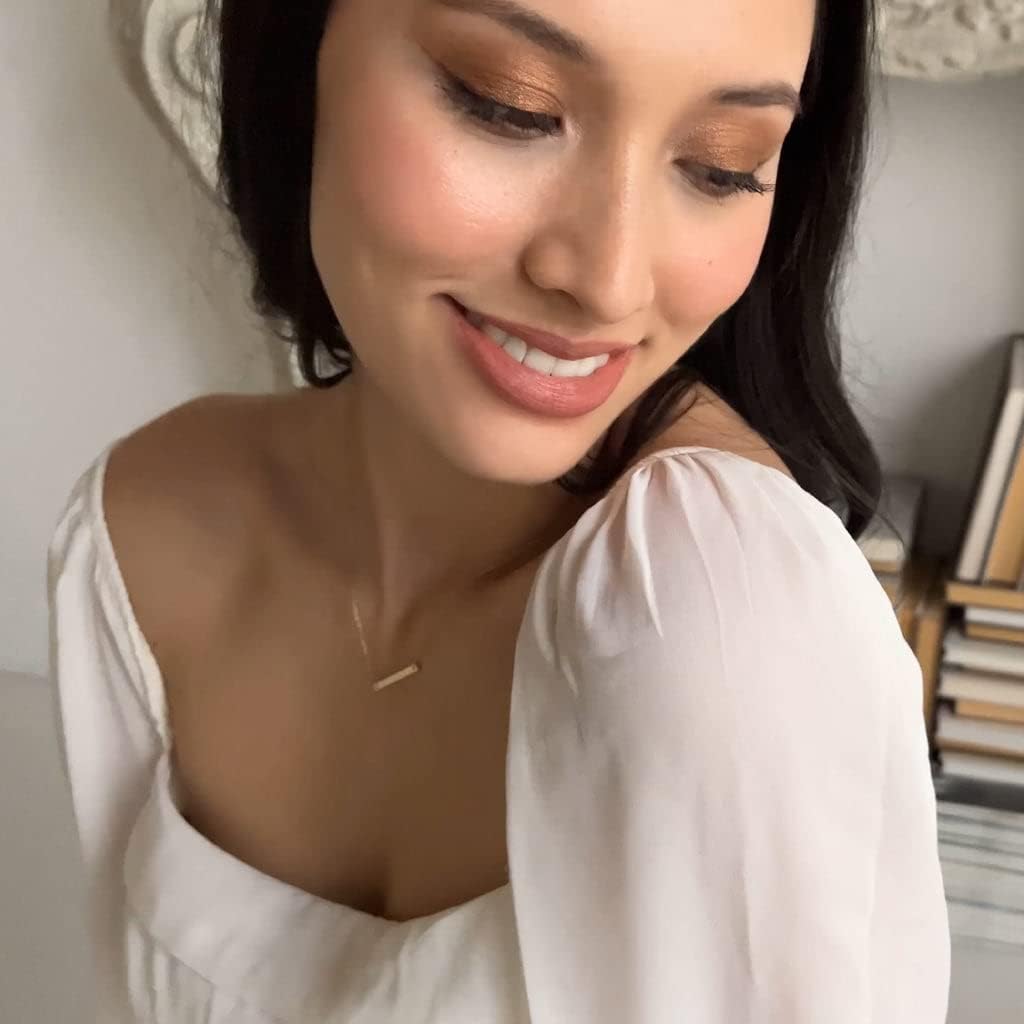 Honeycat Horizontal Bar Necklace in Gold, Rose Gold, or Silver | Minimalist, Delicate Jewelry