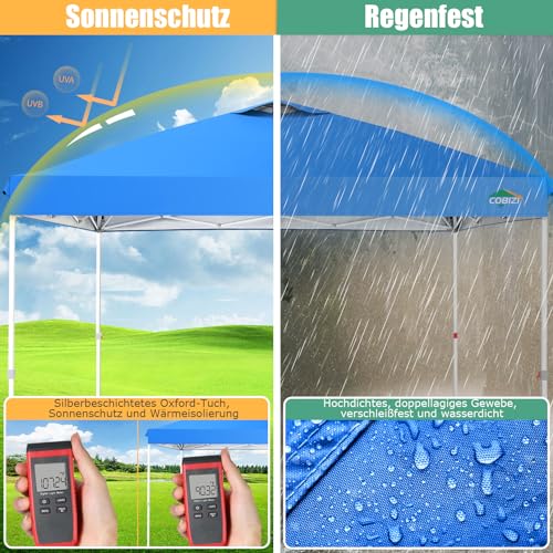 Image of COBIZI 9x9 Pop Up, Canopy Tent 10x10 for Parties, Backyard, Commercial, Waterproof and Portable Instant Shelter UV50+ Outdoor Canopy Gazebo