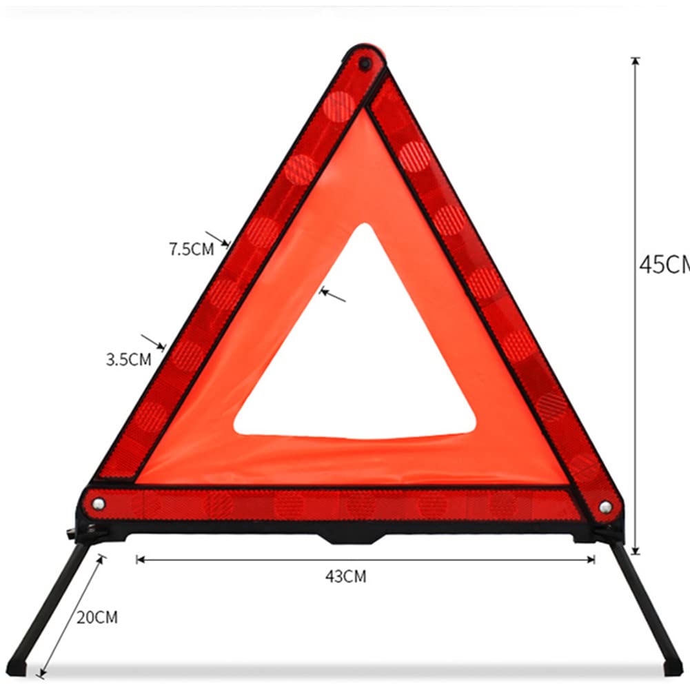 Lot de 2 triangles d'avertissement d'urgence pour voiture et 2 gilets de sécurité réfléchissants, kit d'urgence pliable pour voiture, camion, SUV