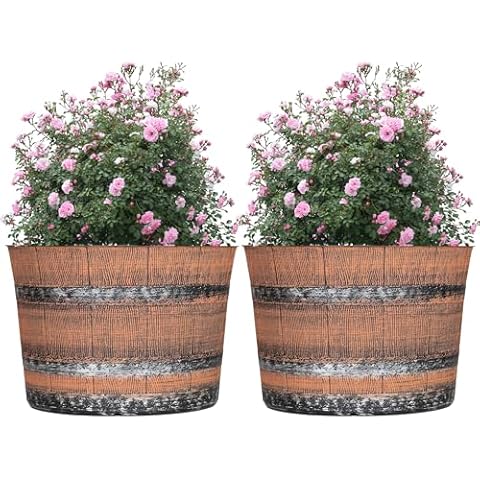 SG Traders Whisky Barrel Garden Planter Pots Cover