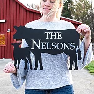 Metal cow farm sign custom farmer sign calf farmhouse decor farm animals sign personalized cow sign farm outdoor metal sign  urban country home decor