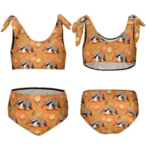 Image of Axolotl Anteater Girls Swimsuit Two Piece Swimwear Bathing Suit for Girls