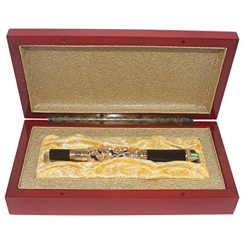 Zoohot Jinhao Fountain Pen Luxury Golden Chinese Ming Dynasty Emperor Style Dragon Play Jade Ball,Golden #TOP23
