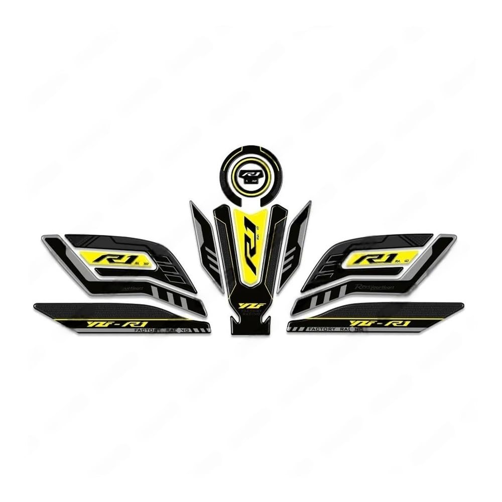 Rg1xte Yellow Fuel Tank Pad Motorcycle Fuel Tank Pad Protector For Yzf R1 R1m Yzfr1 2015-2023 Motorbike Gas