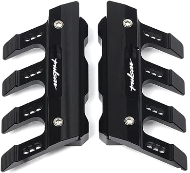 for Bajaj Pulsar 200 NS/Pulsar 200 RS/200 AS 200 Motorcycle Fall Side Guard Front Fork Protector Front Fender Protection Block Side Guard CNC Aluminum Multiple Colour Color Black
