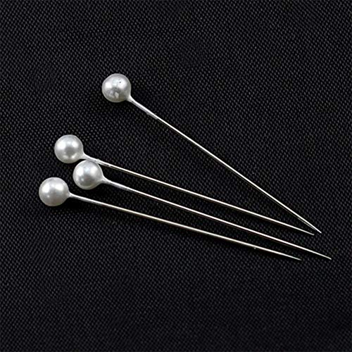 Flower Pins,ChooseU,100pcs Corsages Pins Head Pins Wedding Bouquet Pins Crystal Pins Floral Bouquet Pins Clear Straight Pins (C)