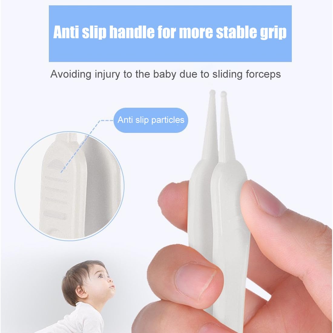 WeddHuis 5 Pcs Sécurité pour Bébé Brucelles, Pince à épiler pour Bébé, Pince à épiler pour Nettoyer, Douce et Sûre
